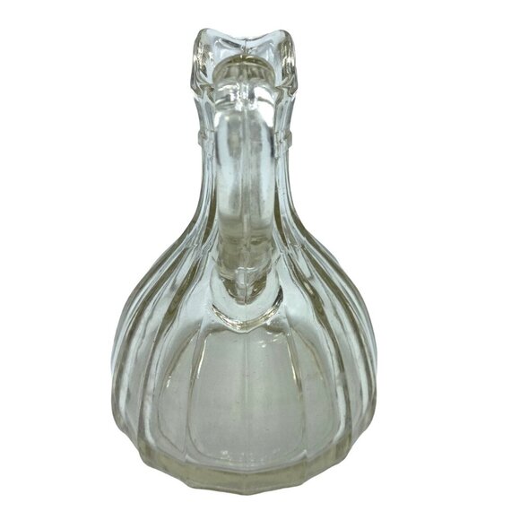 Vintage Clear Glass Ribbed Pitcher Or Cruet - Picture 2 of 8